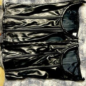 Black pleather Corset